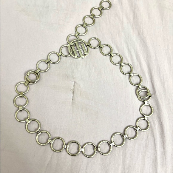 Tommy Hilfiger Silver Circle Link Belt - Picture 1 of 1